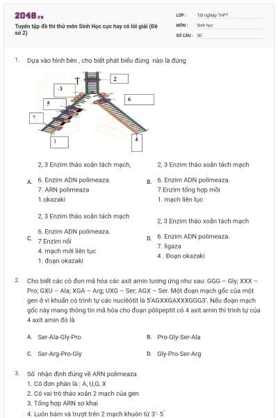 Tuyển tập đề thi thử môn Sinh Học cực hay có lời giải (Đề số 2)