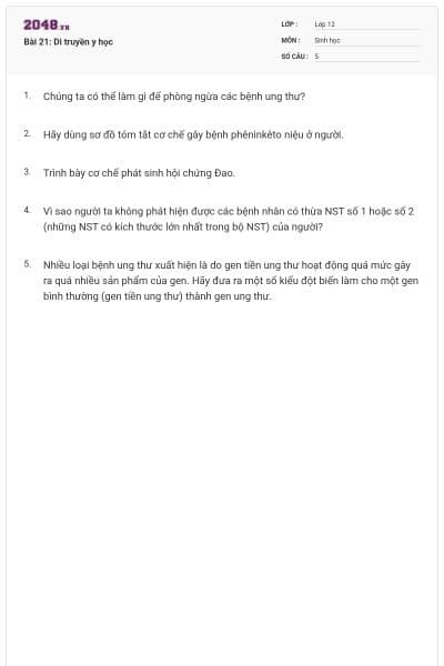 Bài 21: Di truyền y học
