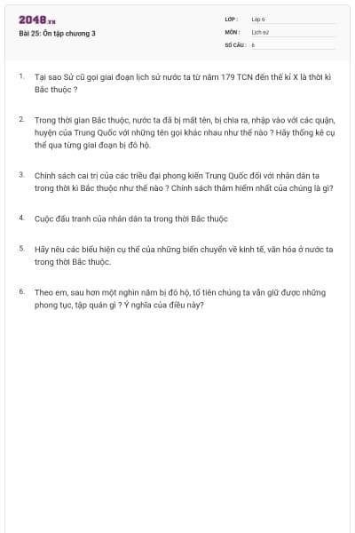 Bài 25: Ôn tập chương 3