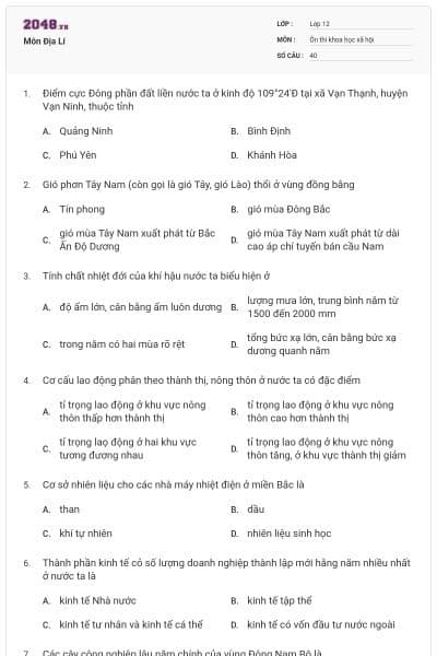 Môn Địa Lí