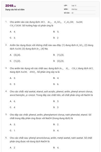 Dạng câu hỏi số đếm