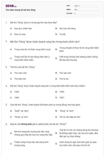 Tìm hiểu chung về bài thơ Sóng