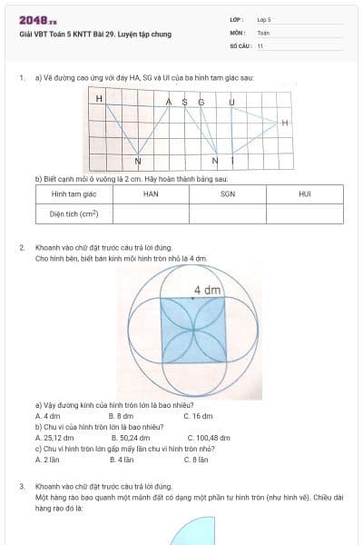 Giải VBT Toán 5 KNTT Bài 29. Luyện tập chung