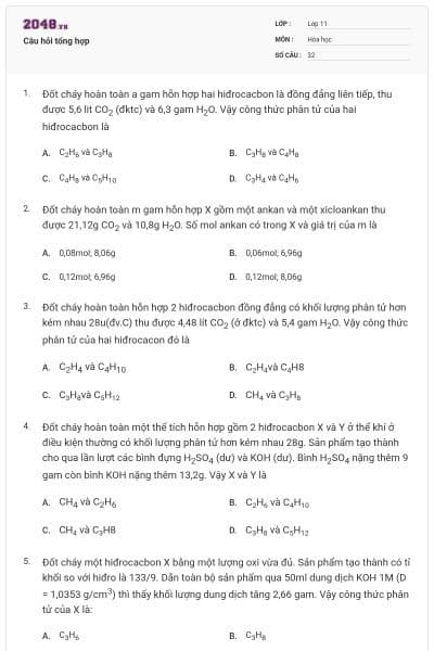 Câu hỏi tổng hợp
