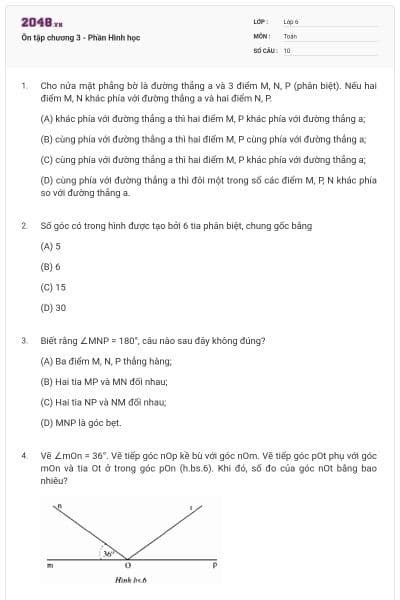 Ôn tập chương 3 - Phần Hình học