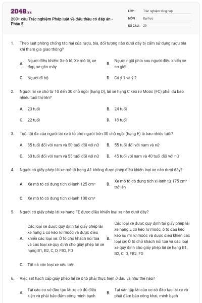 200+ câu Trắc nghiệm Pháp luật về đấu thầu có đáp án - Phần 5