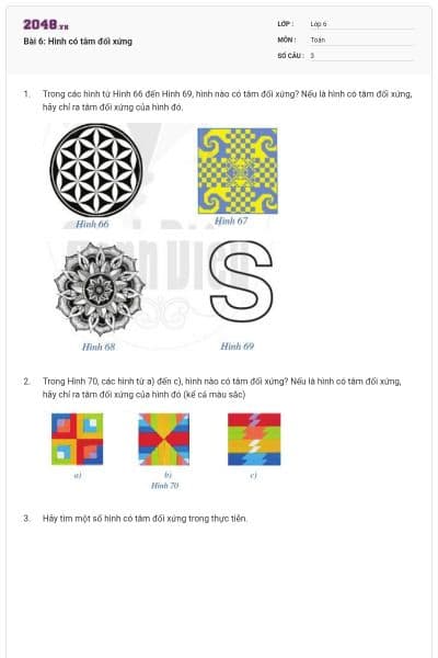 Bài 6: Hình có tâm đối xứng
