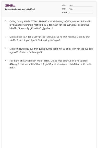 Luyện tập chung trang 144 phần 2