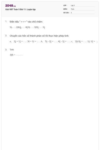 Giải VBT Toán 5 Bài 11: Luyện tập