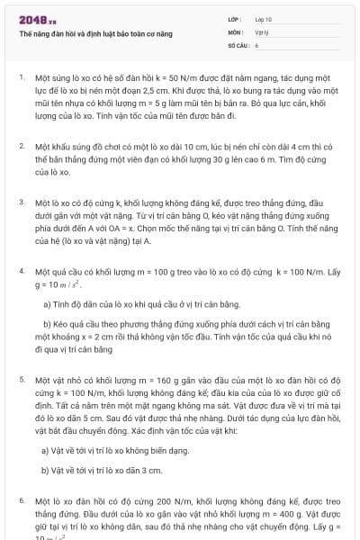 Thế năng đàn hồi và định luật bảo toàn cơ năng