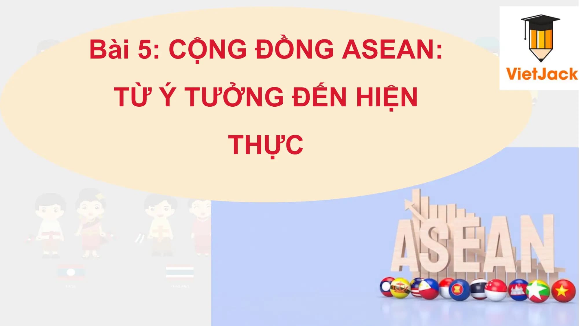 Bài 5: CỘNG ĐỒNG ASEAN:
 TỪ Ý TƯỞNG ĐẾN HIỆN
 THỰC