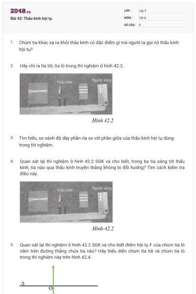 Bài 42: Thấu kính hội tụ