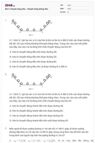 Bài 3: Chuyển động đều - Chuyển động không đều