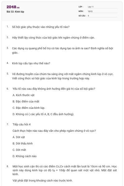 Bài 32: Kính lúp