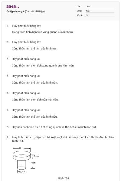 Ôn tập chương 4 (Câu hỏi - Bài tập)