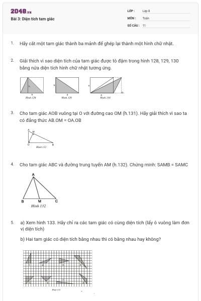 Bài 3: Diện tích tam giác