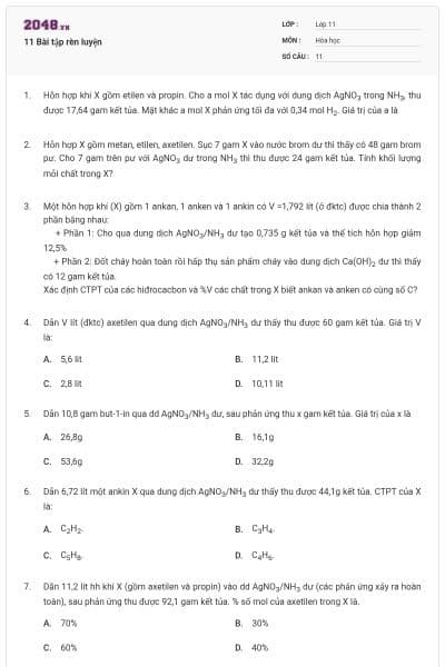 11 Bài tập rèn luyện