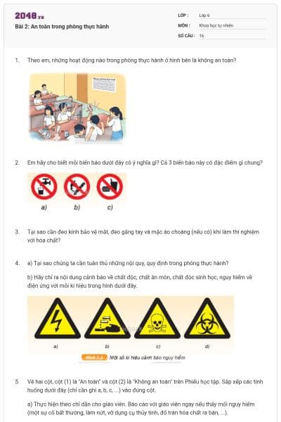 Bài 2: An toàn trong phòng thực hành