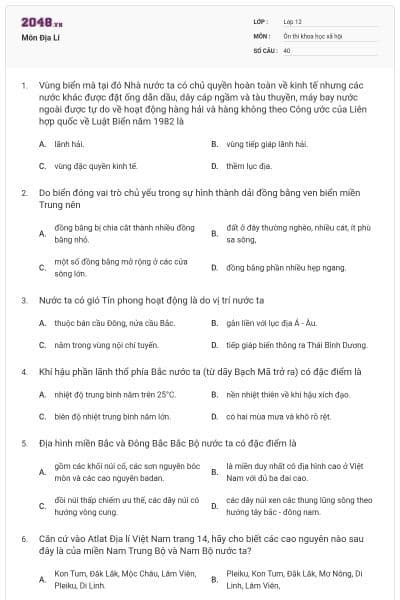 Môn Địa Lí