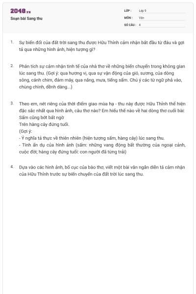 Soạn bài Sang thu