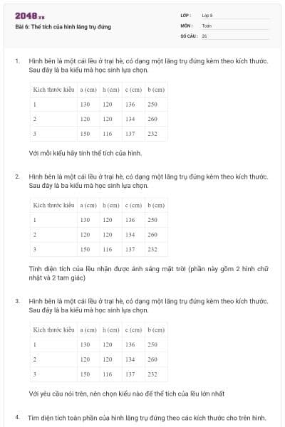 Bài 6: Thể tích của hình lăng trụ đứng