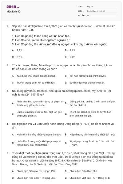 Môn Lịch Sử