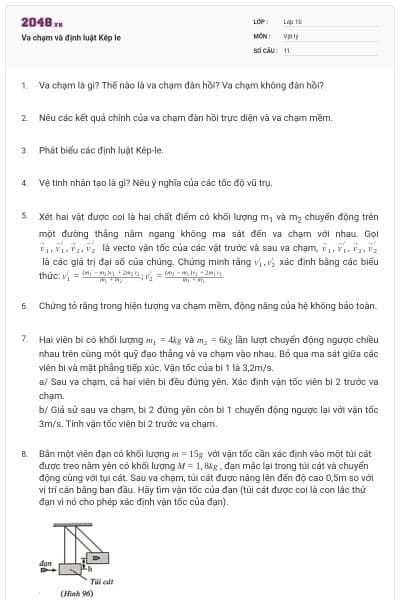Va chạm và định luật Kêp le
