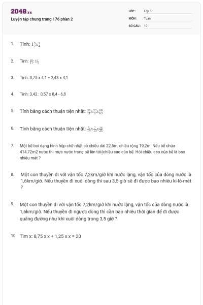 Luyện tập chung trang 176 phần 2