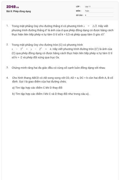 Bài 8: Phép đồng dạng