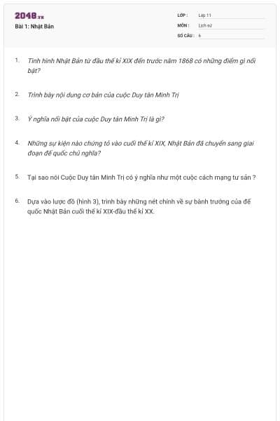 Bài 1: Nhật Bản