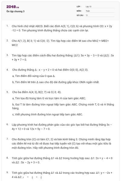 Ôn tập chương 3