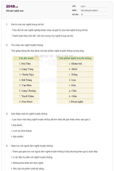 Giữ gìn nghề xưa