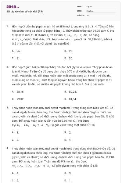Bài tập xác định số mắt xích (P3)
