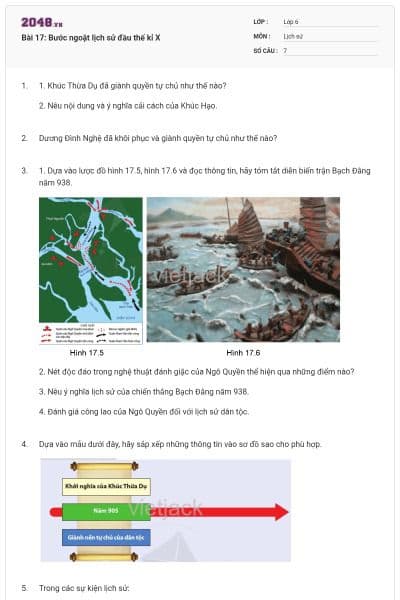 Bài 17: Bước ngoặt lịch sử đầu thế kỉ X