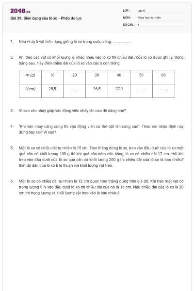 Bài 39. Biến dạng của lò xo - Phép đo lực