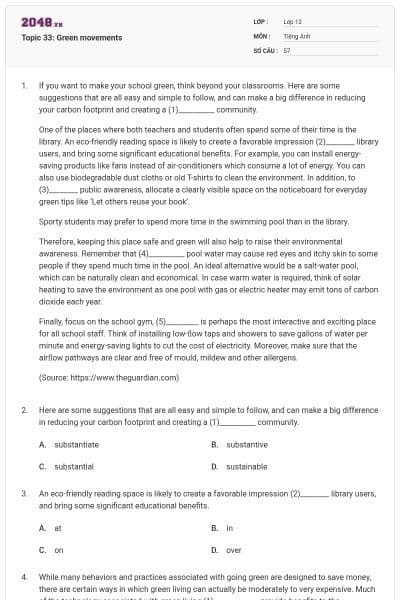 Topic 33: Green movements