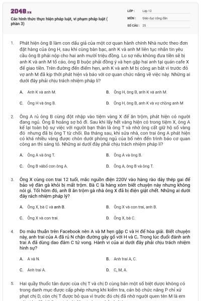 Các hình thức thực hiện pháp luật, vi phạm pháp luật ( phần 3)