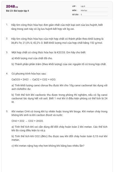 Bài 23: Bài luyện tập 4