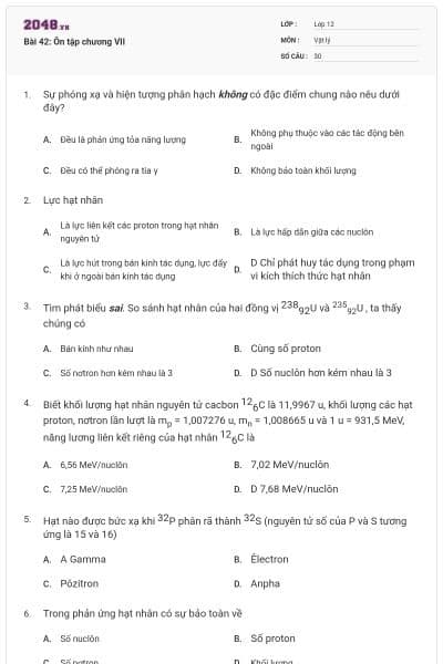 Bài 42: Ôn tập chương VII