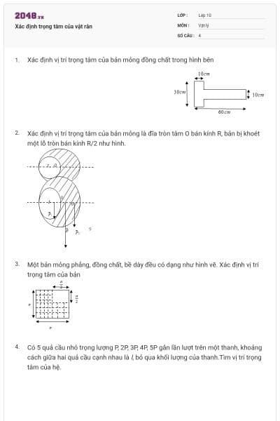 Xác định trọng tâm của vật rắn