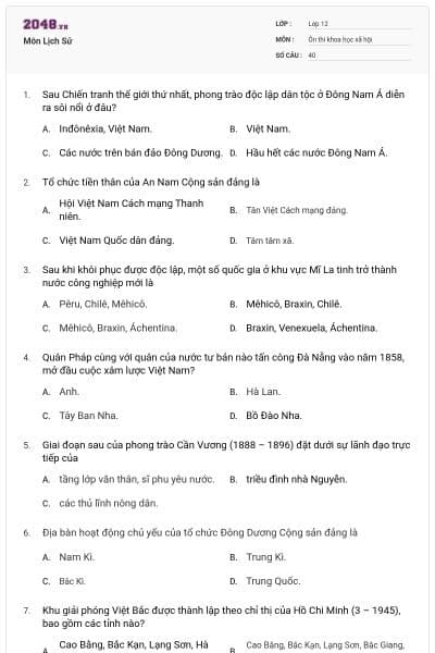 Môn Lịch Sử