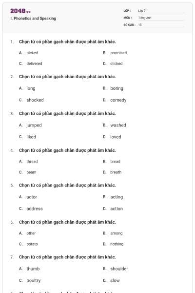 I. Phonetics and Speaking