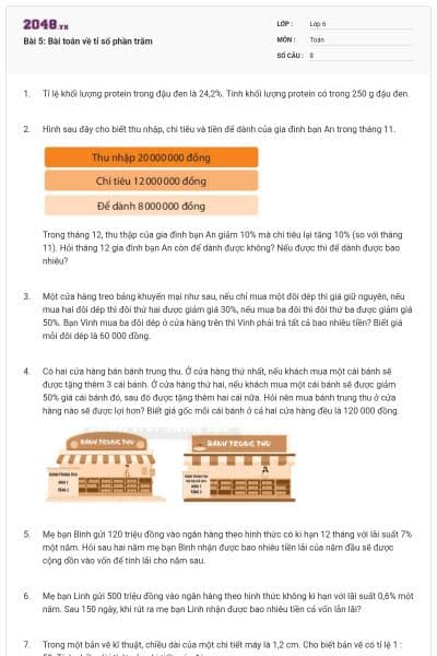 Bài 5: Bài toán về tỉ số phần trăm