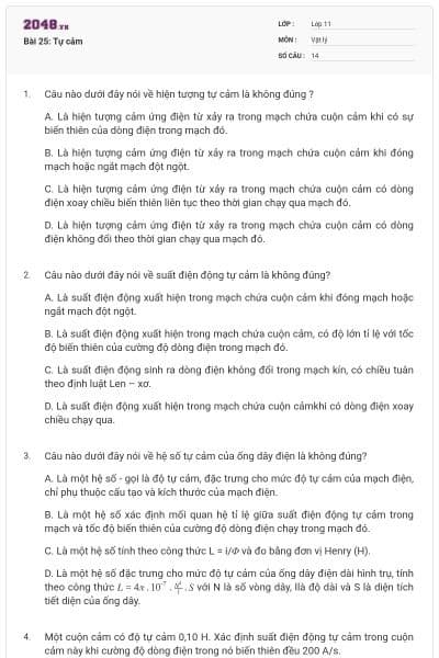 Bài 25: Tự cảm