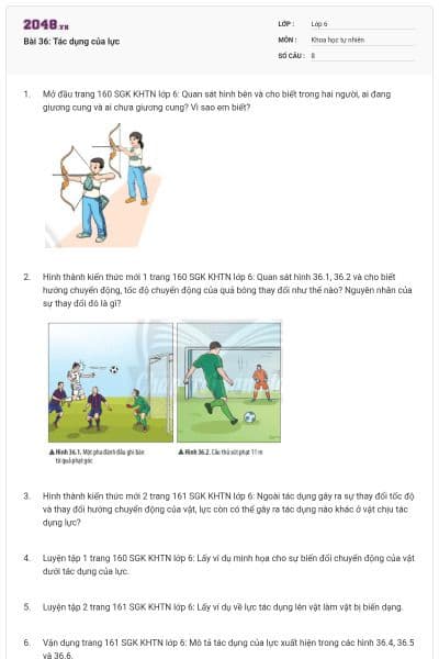 Bài 36: Tác dụng của lực