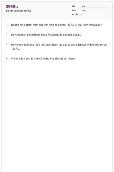 Bài 10: Các nước Tây Âu