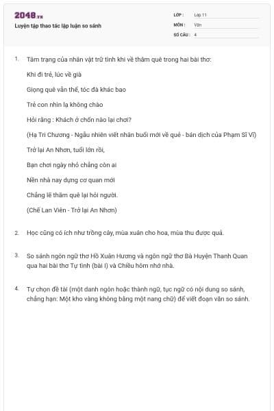 Luyện tập thao tác lập luận so sánh