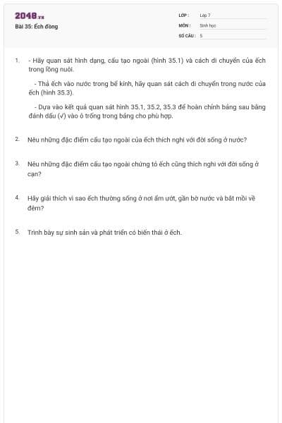 Bài 35: Ếch đồng