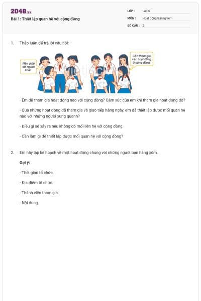 Bài 1: Thiết lập quan hệ với cộng đồng