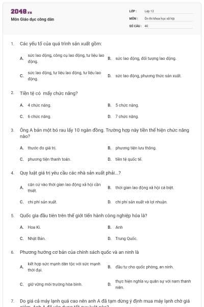 Môn Giáo dục công dân